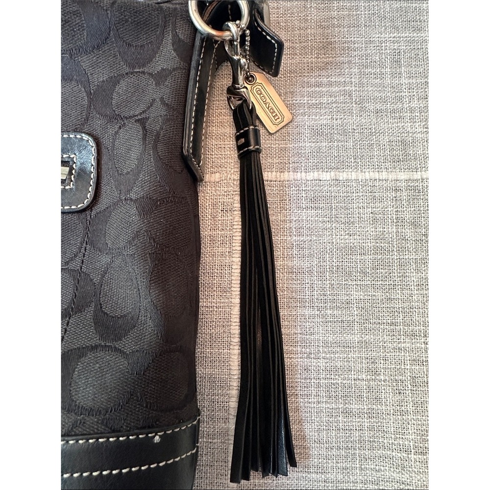 Coach 9362 Signature Slim Duffle Bag Black Tassel Crossbody Y2K Vintage 2004 - Picture 2 of 8